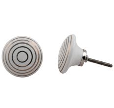 White Gold Line Flat Knob